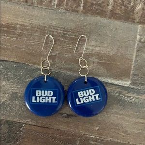 Bud light bottle cap earrings